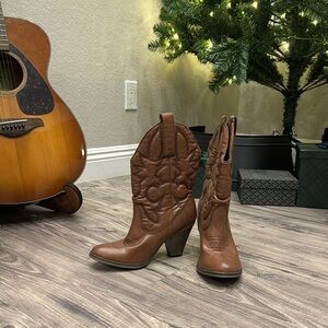 Brown Leather Western Boots